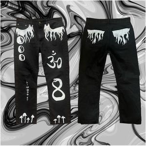 hand painted up cycled jeans 32x30 straight cut